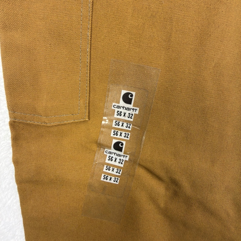 Carhartt Duck Bib Canvas Overalls Mens 56x32 R01 BRN Brown Workwear NWT NOS - Picture 10 of 13